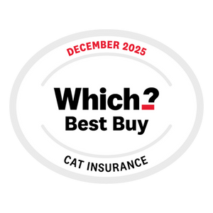 Which? logo for best buy cat insurance - Petplan Covered For Life® Plan