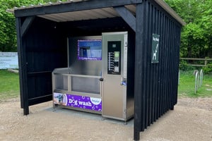 Petplan dog wash station at Milton Country Park.
