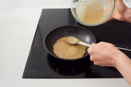 Frying pancake better in a pan.