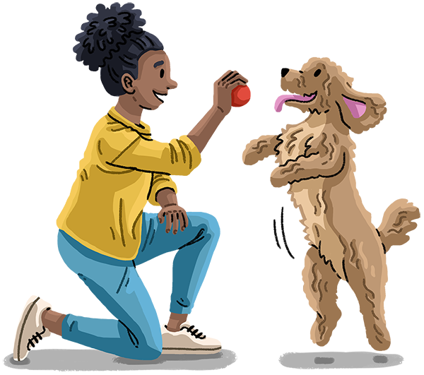 Dog wants to play with owner
